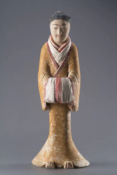 Terracotta figurine of a civil official, Han Dynasty, ca 160-130 BC. Creator: Anonymous master