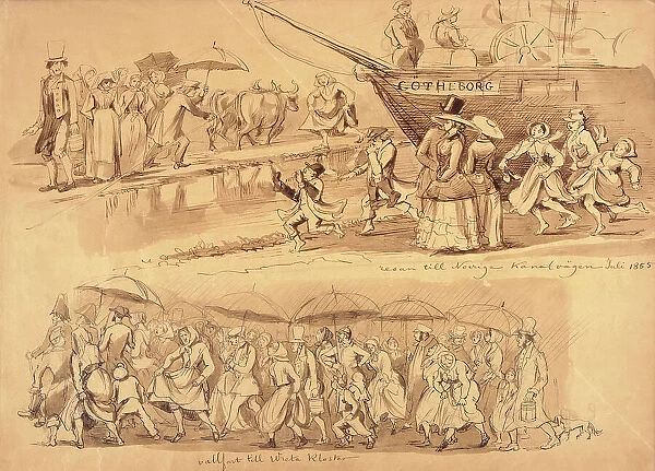 'The trip to Norrige, Kanalvägen July 1855'. Creator: Fritz von Dardel. 'The trip to Norrige, Kanalvägen July 1855'. Creator: Fritz von Dardel