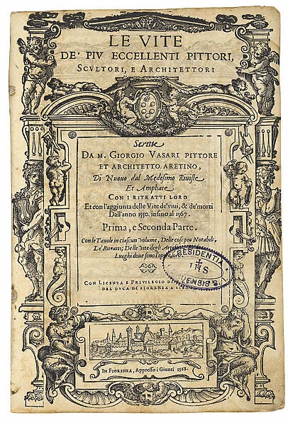 Title page from: Giorgio Vasari, The Lives of the Most Excellent Italian Painters