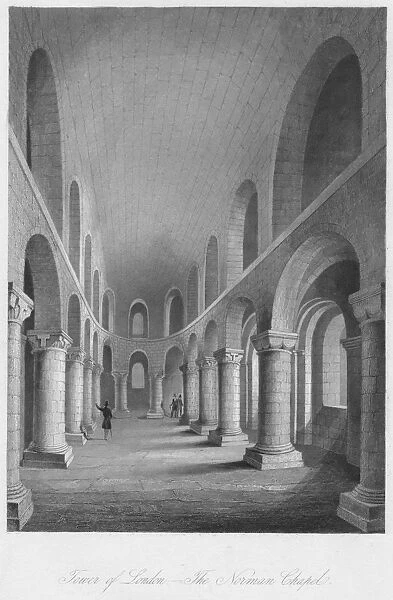 Tower of London. - The Norman Chapel, c1841. Artist: Henry Melville