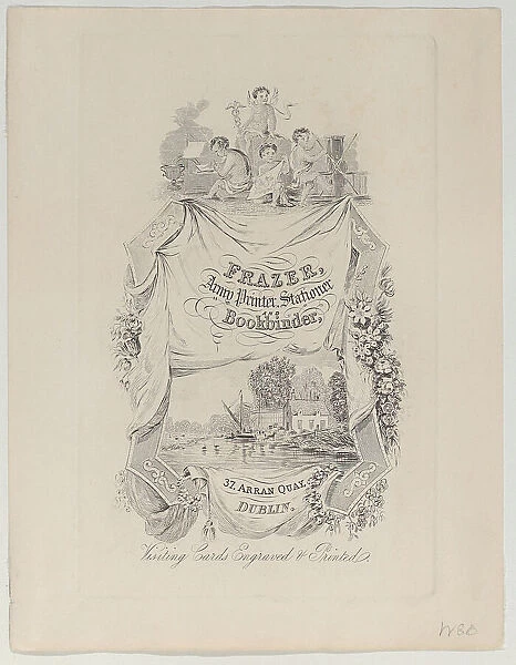 Trade Card for Frazer, Army Printer, Stationer and Bookbinder, 19th century. Creator: Anon