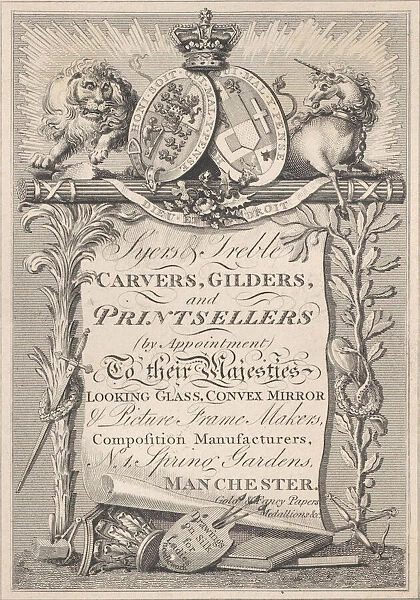 Trade Card for Syers & Treble, Carvers, Gilders, and Printsellers, 19th century
