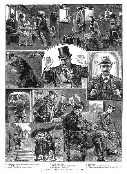 A Train Robbery in Colorado, 1891. Creator: Unknown