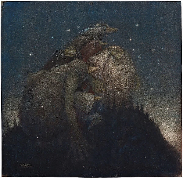 Troll, Starry Night, 1910. Creator: Bauer, John (1882-1918)