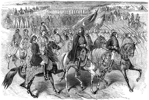 Turkish troops on the march, Kamiesh, Balaclava, Crimea, 1854 (1882-1884)