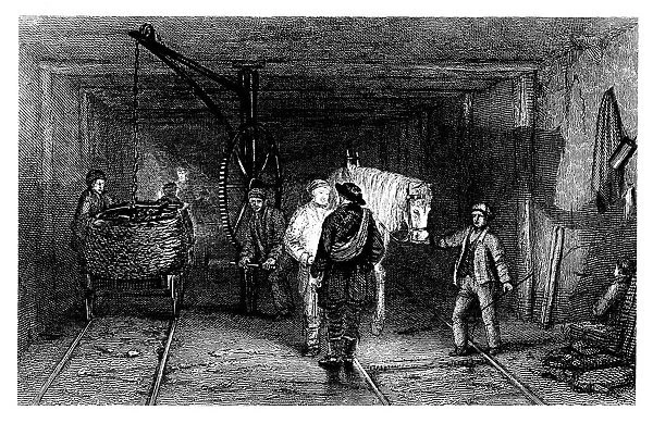 Underground scene in a coal mine, 1860