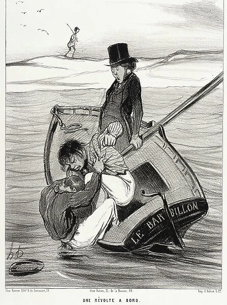 Une Révolte à Bord, 1843. Creator: Honore Daumier