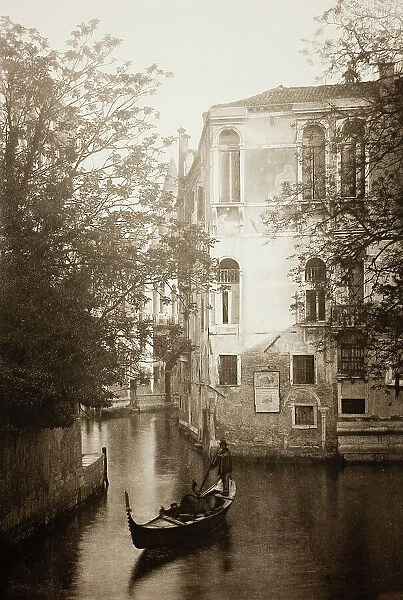 Untitled (II 13), c. 1890. [Gondola on canal, Venice]. Creator: Unknown