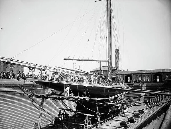 Valkyrie III in Erie Basin, 1895 Aug 24. Creator: Johns Johnston