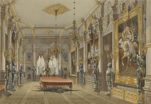 Verkiai Palace. Interior of dining room, 1847-1852