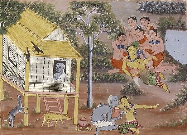 Vessantara Jataka, Chapter 5 (Jujaka), c1920-1940. Creator: Unknown