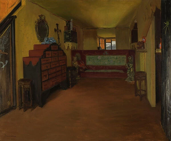 Victor Hugo's bedroom at Hauteville House, 1896. Creator: Pierre Georges Jeanniot