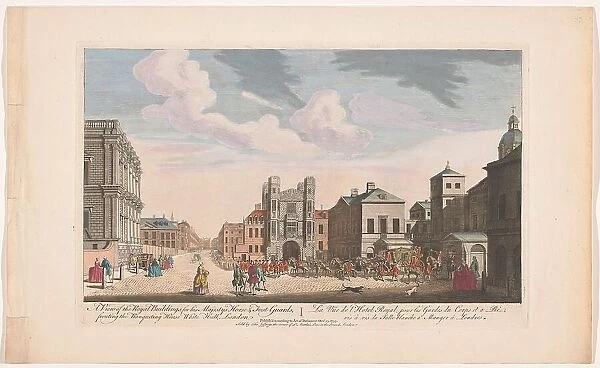 View of the Banqueting House and Horse Guards Building in London, 1753. Creator: Unknown