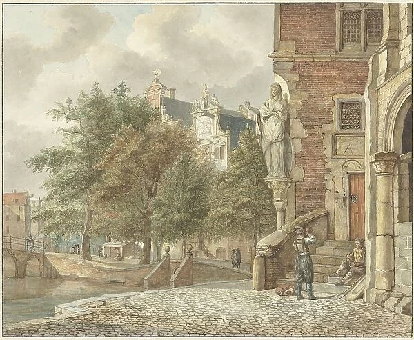 View of a city canal, 1801. Creator: Reinier Vinkeles