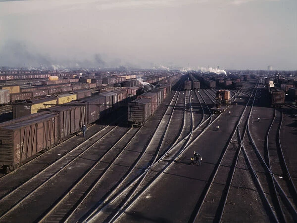 View of a classification yard at C & NW RRs Proviso yard, Chicago, Ill. 1942. Creator: Jack Delano