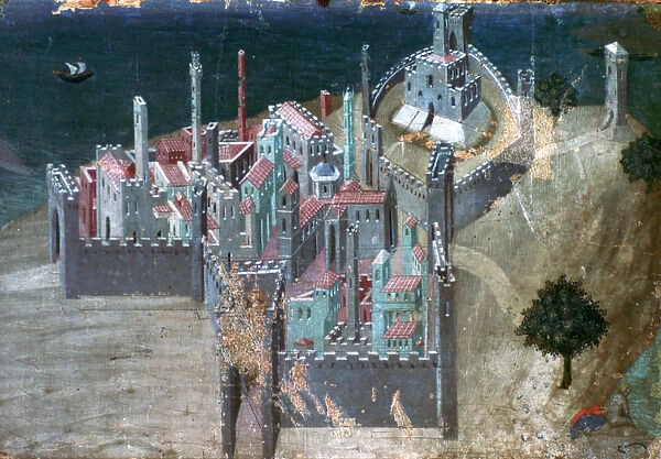 View of a Coastal City, c1300-1348. Artist: Ambrogio Lorenzetti