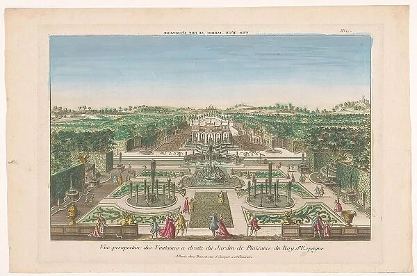 View of the fountains of a garden of the king of Spain, 1700-1799. Creator: Anon