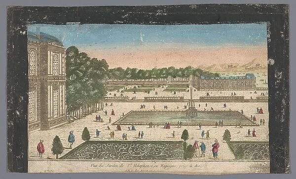 View of the garden of the Royal Palace La Granja de San Ildefonso in the vicinity.. 1700-1799. Creator: Anon