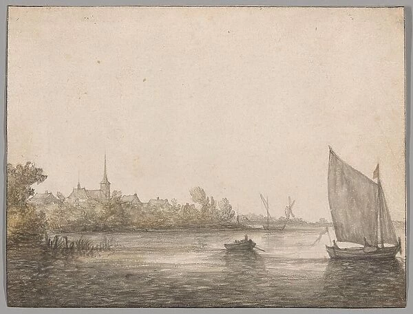 View of IJsselmonde Seen Across the New Maas, c.1640. Creator: Aelbert Cuyp