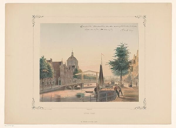 View of the Oude Vest in Leiden, 1854. Creator: Gerardus Johannes Bos
