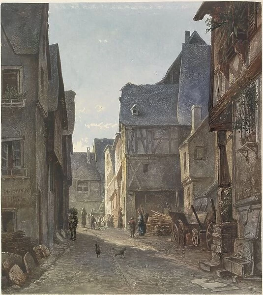 View in Pünderich, on the Mosel, 1874. Creator: Marinus van Raden