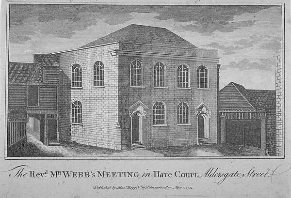 View of Reverend Francis Webbs Meeting House, Hare Court, City of London, 1784