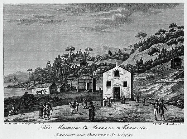 View of Sao Miguel Settlement in Brazil, 1813. Creator: Ivan Ivanovich Kolpakov