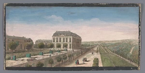 View of the terrace with orange trees of the Château de Bellevue in Meudon, 1700-1799. Creators: Anon, Jacques Rigaud
