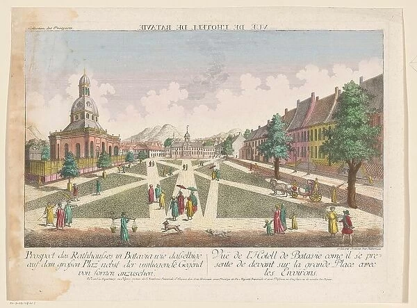 View of the town hall and the New Dutch Church in Batavia, 1755-1779. Creator: Franz Xavier Habermann