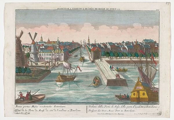 View of the Western New City Gate and Eastern New Main Gate in Rotterdam, 1742-1801. Creator: Anon