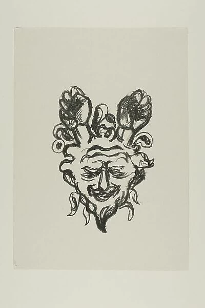 Vignette: Satyr's Head, 1908 / 09. Creator: Edvard Munch