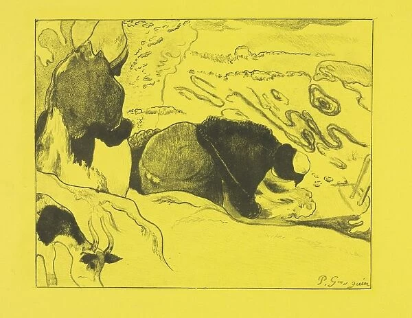 Volpini Suite: Laundresses (Les Laveuses), 1889. Creator: Paul Gauguin (French, 1848-1903)