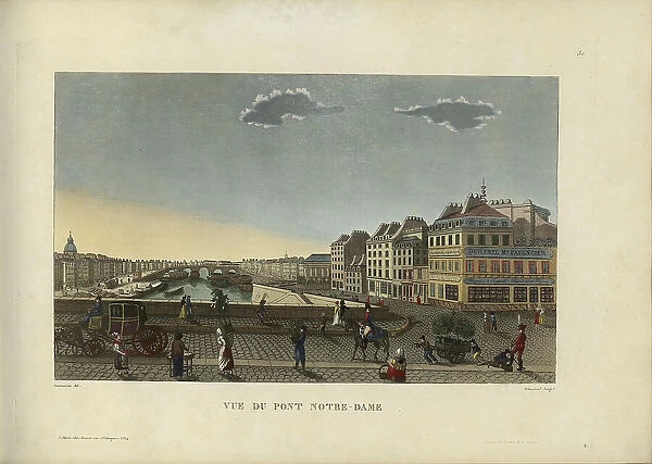 Vue du Pont Notre-Dame, 1817-1824. Creator: Courvoisier-Voisin, Henri (1757-1830)
