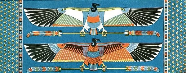 Vulture ceiling decorations, Philae, Egypt, (1928). Creator: Unknown