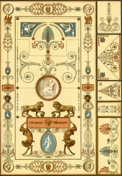 Wall painting and ceiling decoration, Germany, early 19th century, (1898). Creator: Unknown
