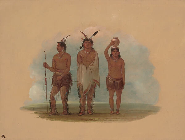 Three Walla Walla Indians, 1855  /  1869. Creator: George Catlin