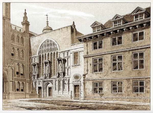 West front of Guildhall Chapel, City of London, 1886. Artist: William Griggs