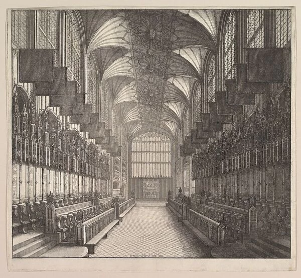 Windsor Castle, St. Georges Chapel, Choir, 1663. Creator: Wenceslaus Hollar
