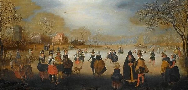 Winter Landscape with Skaters, c.1615-c.1620. Creator: Adam van Breen