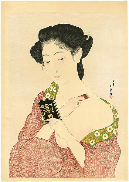Woman applying makeup, 1918. Creator: Hashiguchi, Goyo (1881-1921)