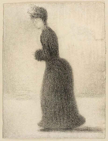 Woman with a Muff, c. 1884. Creator: Georges-Pierre Seurat