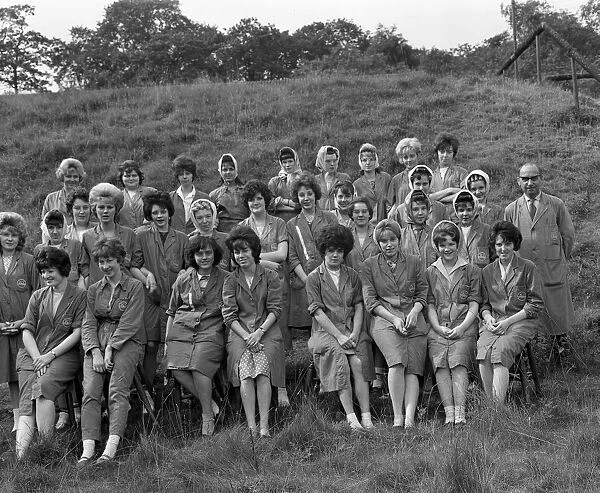 Women from the ICI powder works in a group photograph, South Yorkshire, 1962. Artist