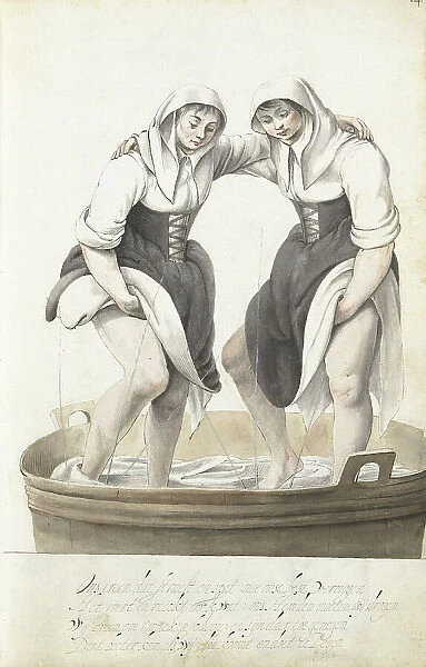 Two women treading laundry, c.1652-c.1653. Creator: Gesina ter Borch