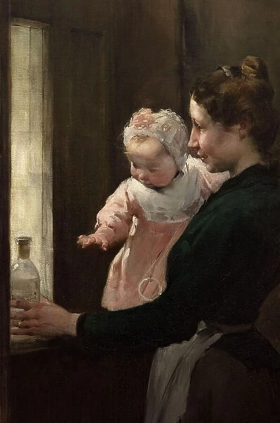 The work of a drop of milk at the Belleville Dispensary (triptych), 1903. Creator: Henry Jules Jean Geoffroy