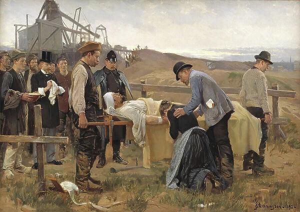 A Wounded Workman, 1895. Creator: Erik Henningsen
