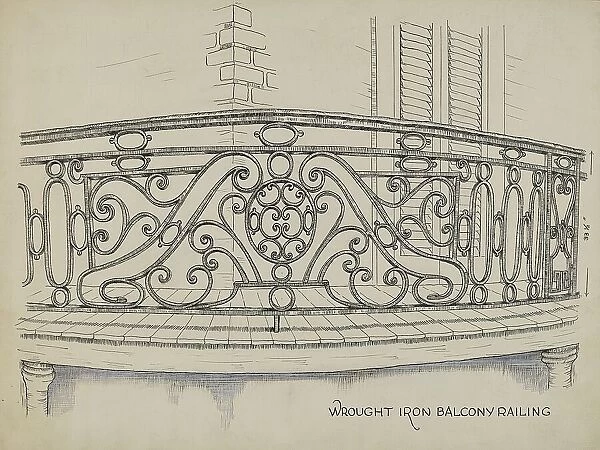 Wrought Iron Balcony, c. 1936. Creator: Ray Price