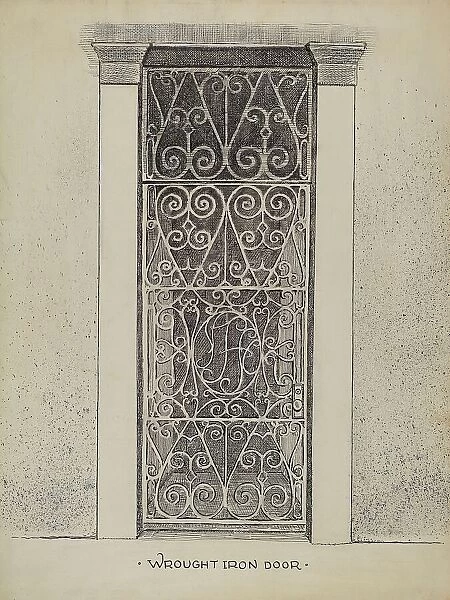Wrought Iron Door, c. 1936. Creator: Al Curry