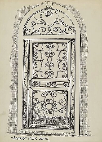 Wrought Iron Door, c. 1936. Creator: Al Curry