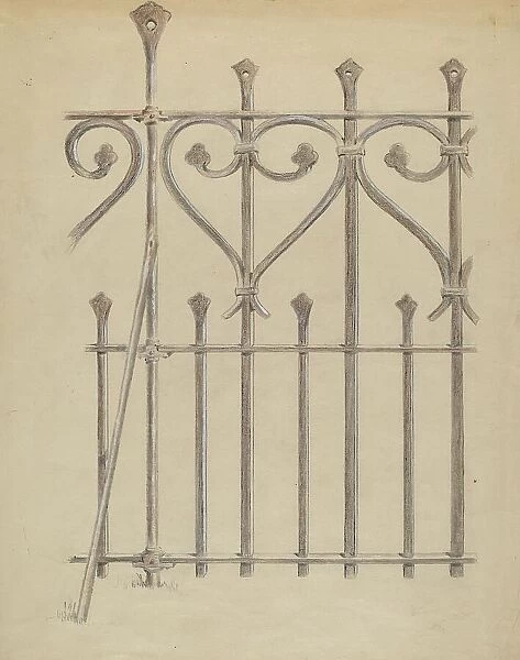 Wrought Iron Fence, c. 1936. Creator: Francis Law Durand