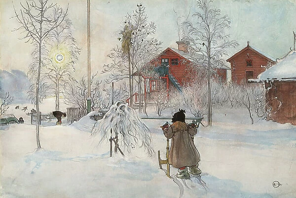 The Yard and Washhouse. From A Home (26 watercolours). Creator: Carl Larsson